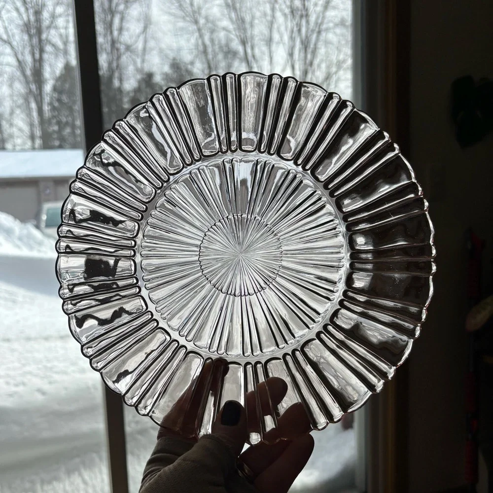 Hocking Glass OLD CAFE Pink Depression Glass Dinner Plate vintage